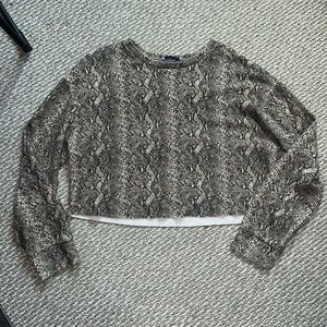 Zara Snake print cropped sweater